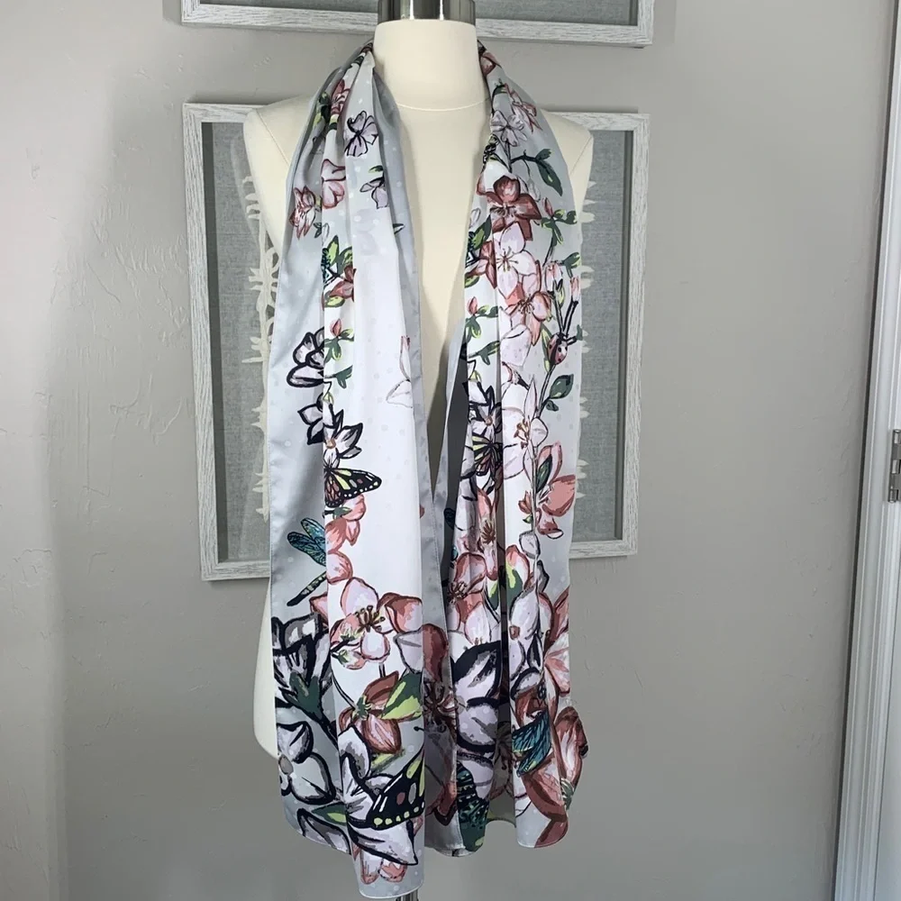 Vince Camuto scarf with dragonflies and butterflies print